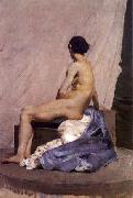 Henrique Pousao Model painting oil on canvas
